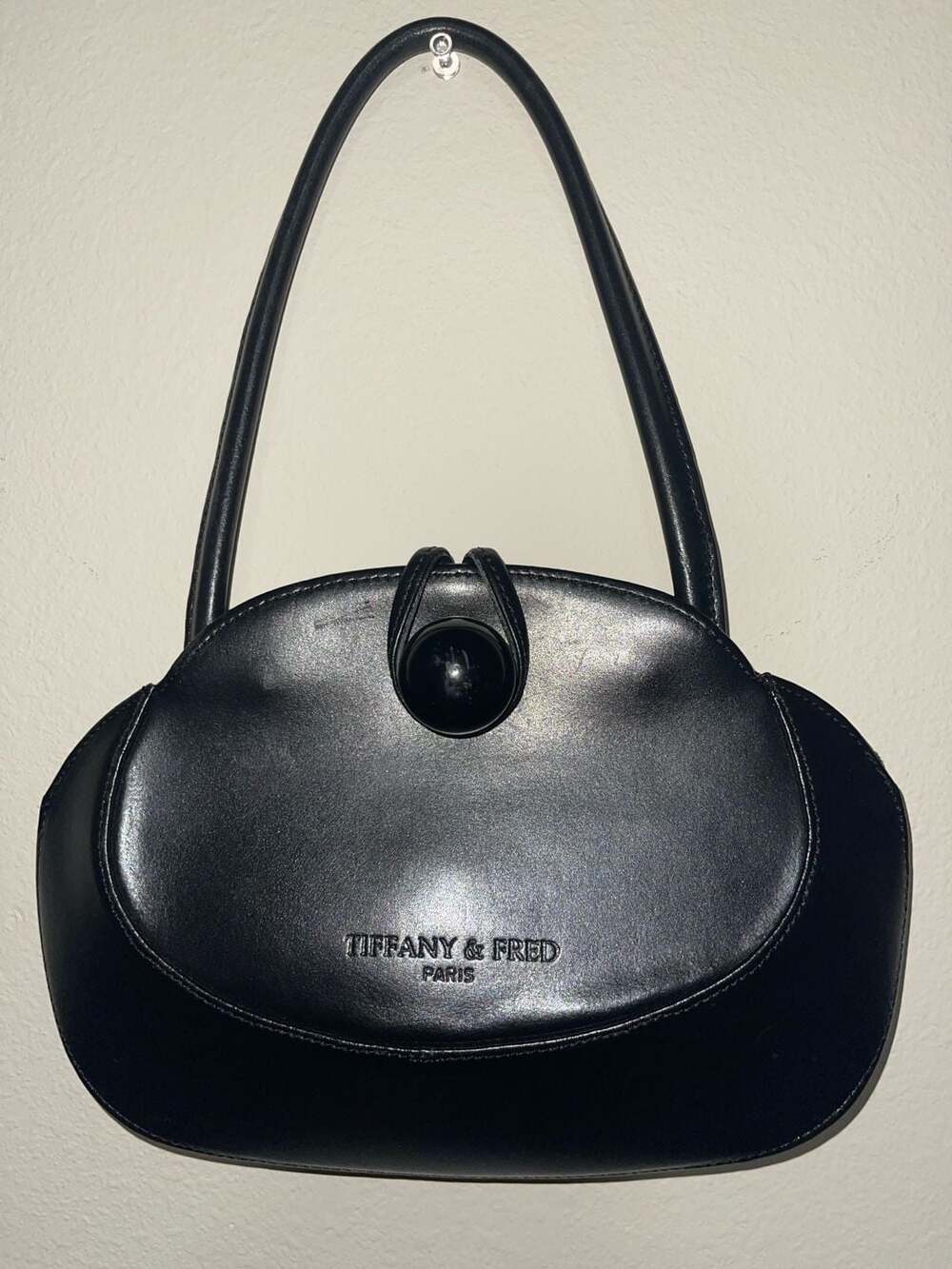 Tiffany & Fred Paris Vintage Black Leather Shoulder Bag